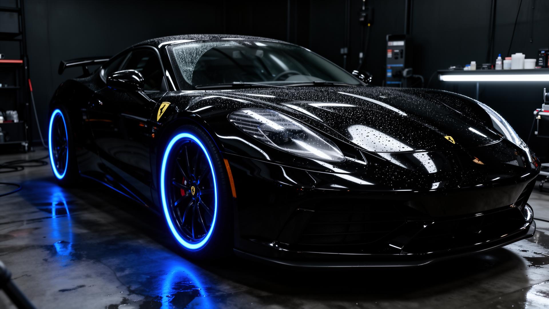Detailed black sports car